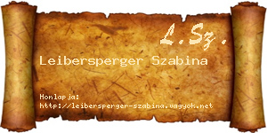 Leibersperger Szabina névjegykártya